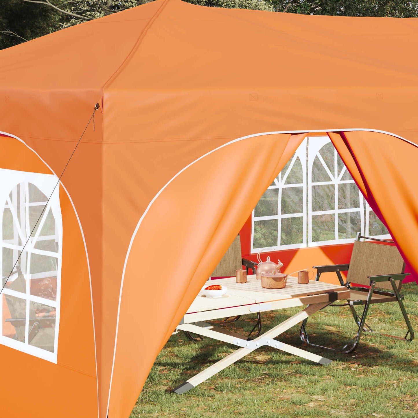 Pop-up Festtelt 575 x 288 x 245 cm Orange Oxford stof