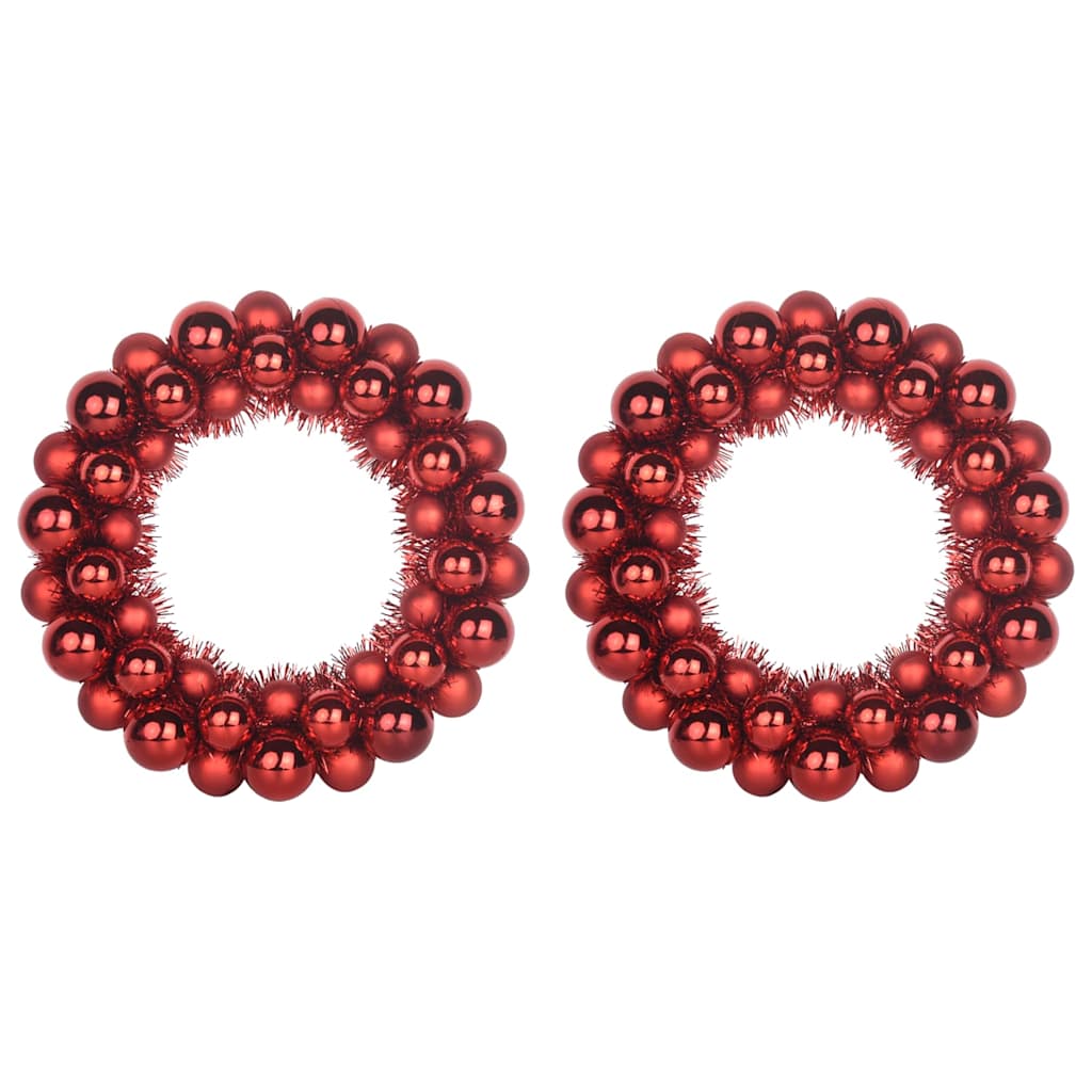 Jule Kugle Krans 2 pcs Rød 33 x 33 x 7 cm Polystyren