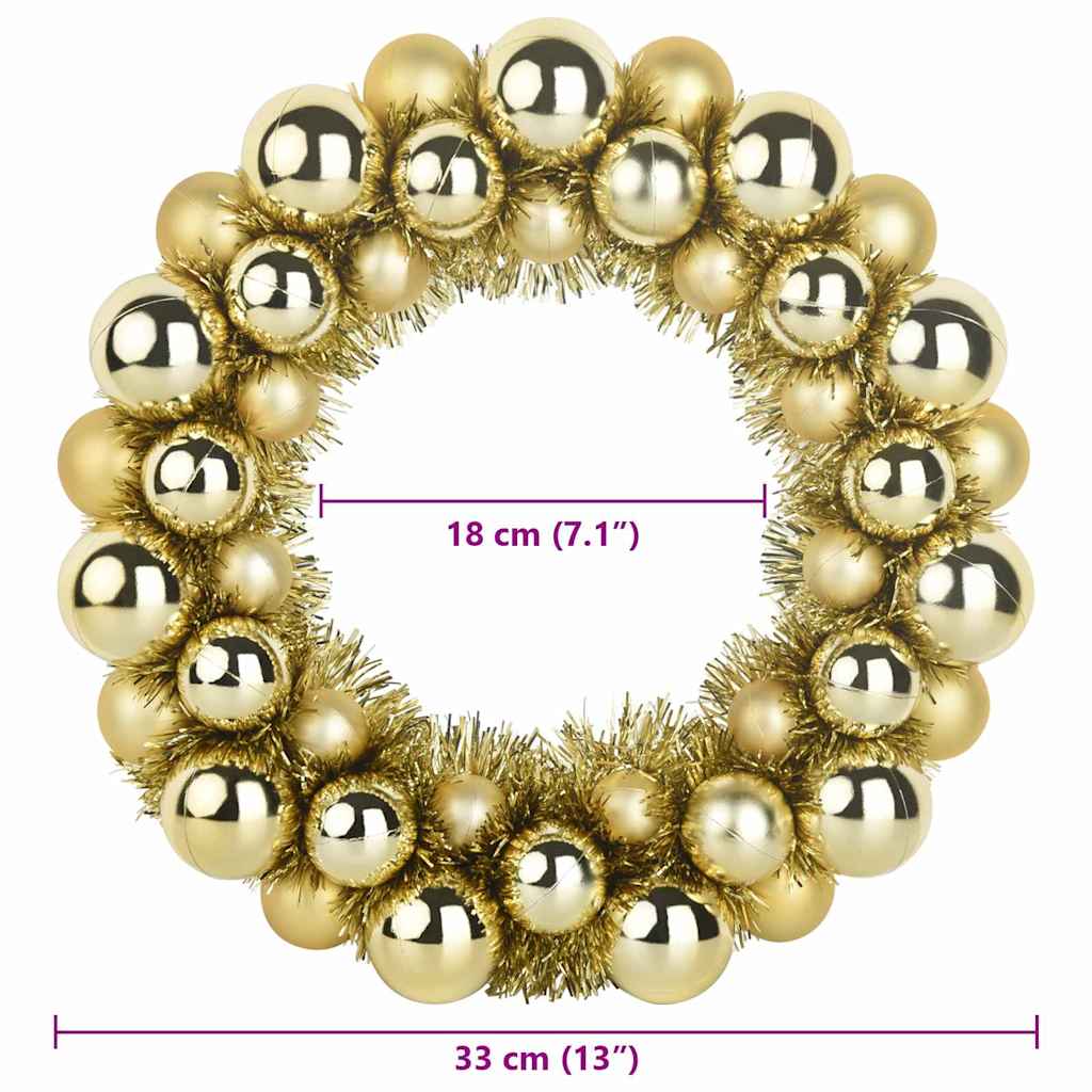 Jule Kugle Krans 2 pcs Guld 33 x 33 x 7 cm Polystyren