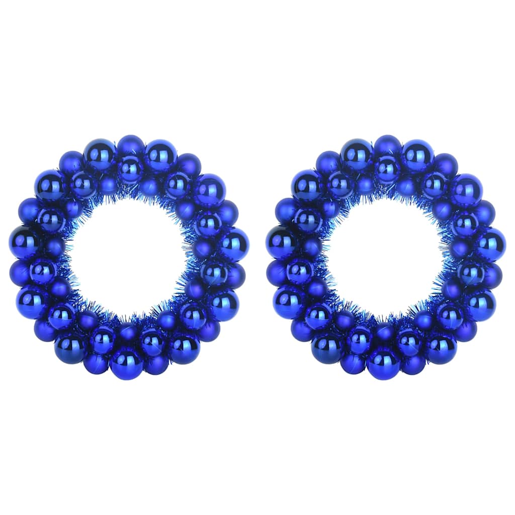 Jule Kugle Krans 2 pcs Blå 33 x 33 x 7 cm Polystyren