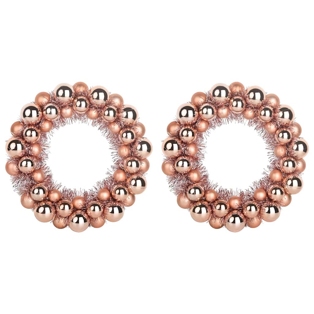 Jule Kugle Krans 2 pcs Rosenguld 33 x 33 x 7 cm Polystyren