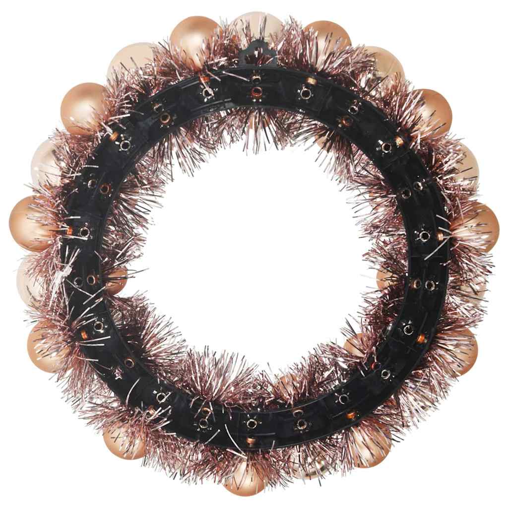 Jule Kugle Krans 2 pcs Rosenguld 33 x 33 x 7 cm Polystyren