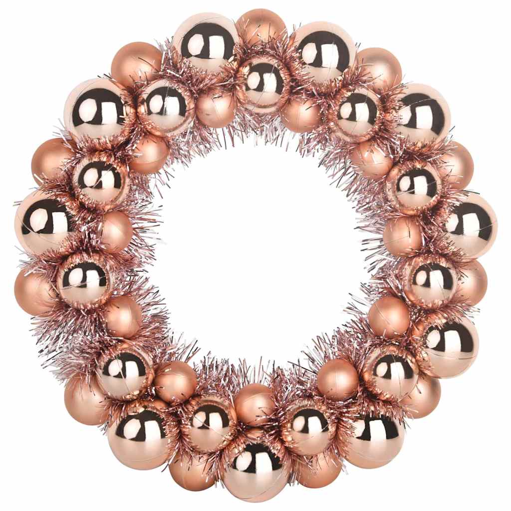 Jule Kugle Krans 2 pcs Rosenguld 33 x 33 x 7 cm Polystyren