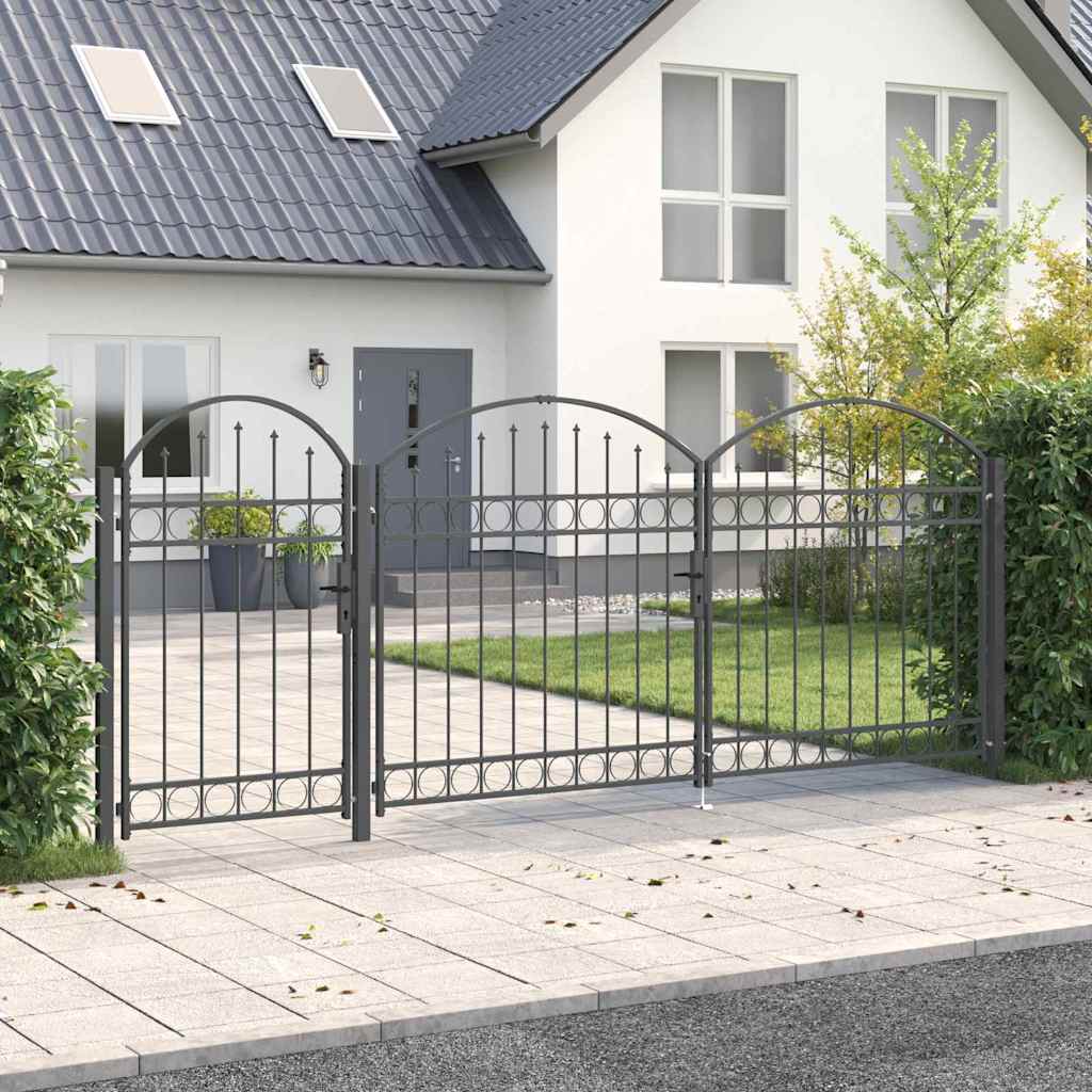 Hegnslåge med buet top Assen Grå 400 x 100 cm Stål