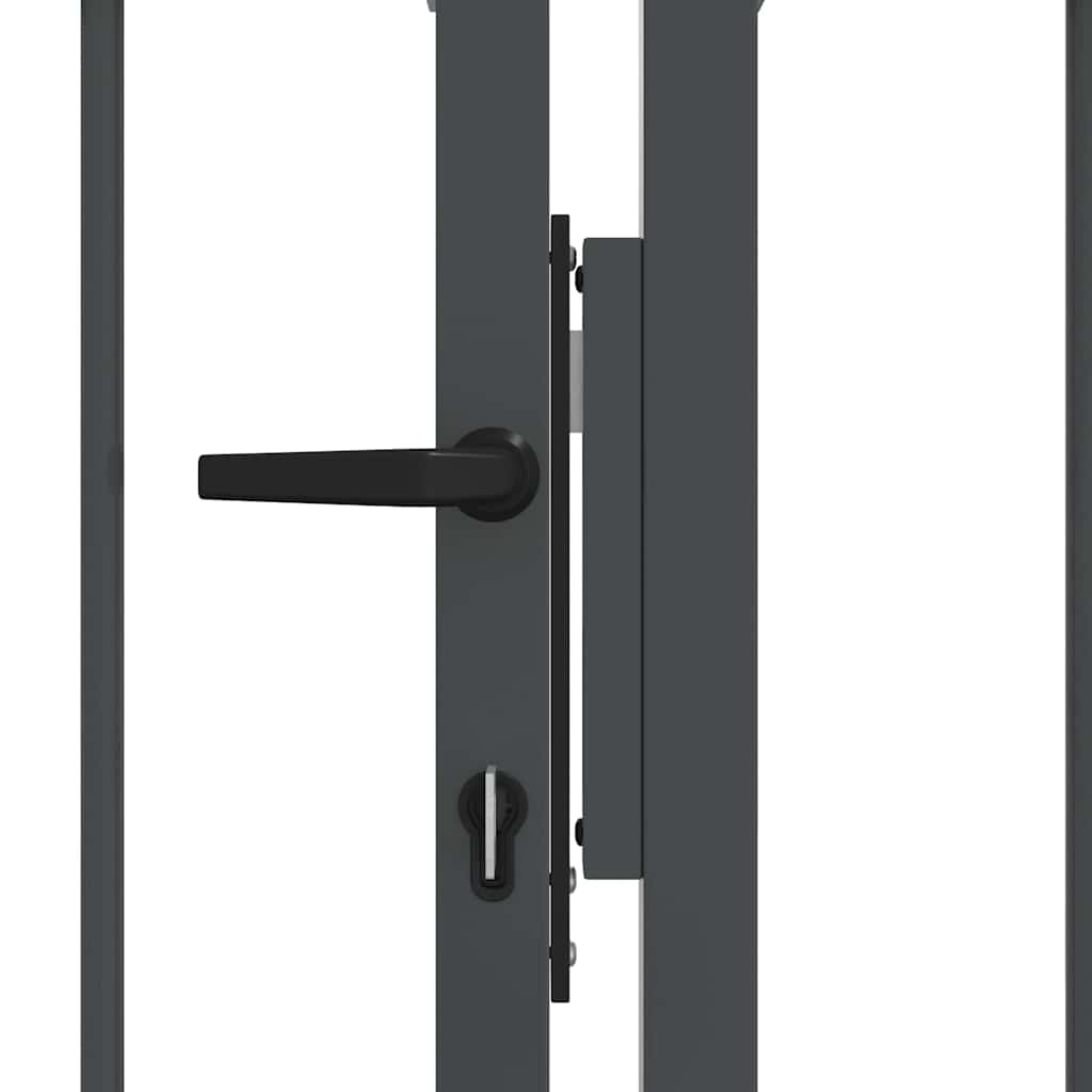 Hegn Port med Spydtop KAMPEN 305 x 100 cm Stål Grå Låses