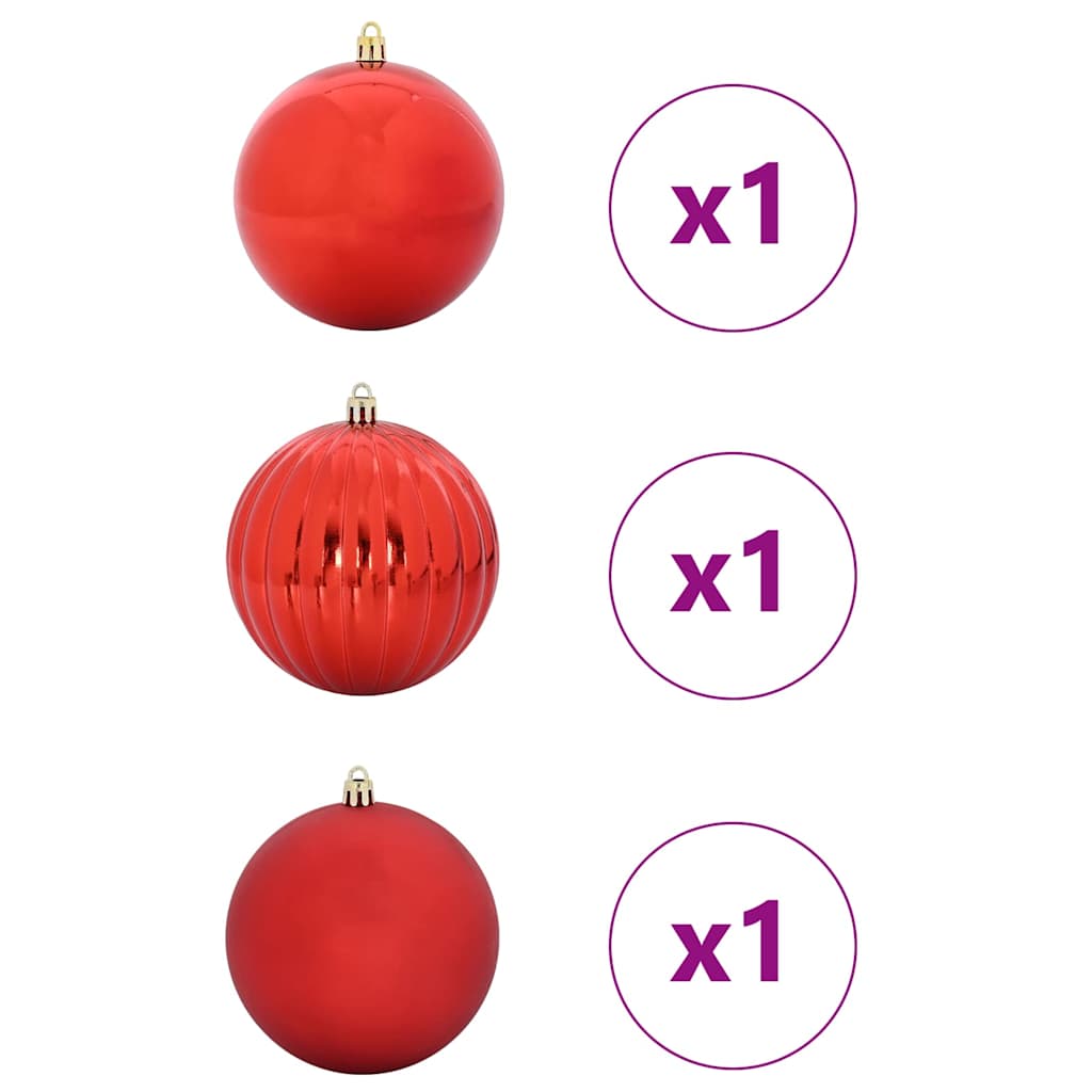 Julepynt Set XXL 3 pcs Rød Ø 25 cm Plastik LED'er