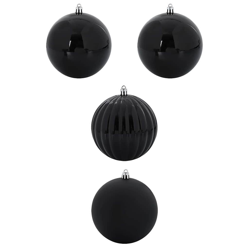 Julepynt Set XXL 4 pcs Sort Ø 20 cm Plastik LED'er