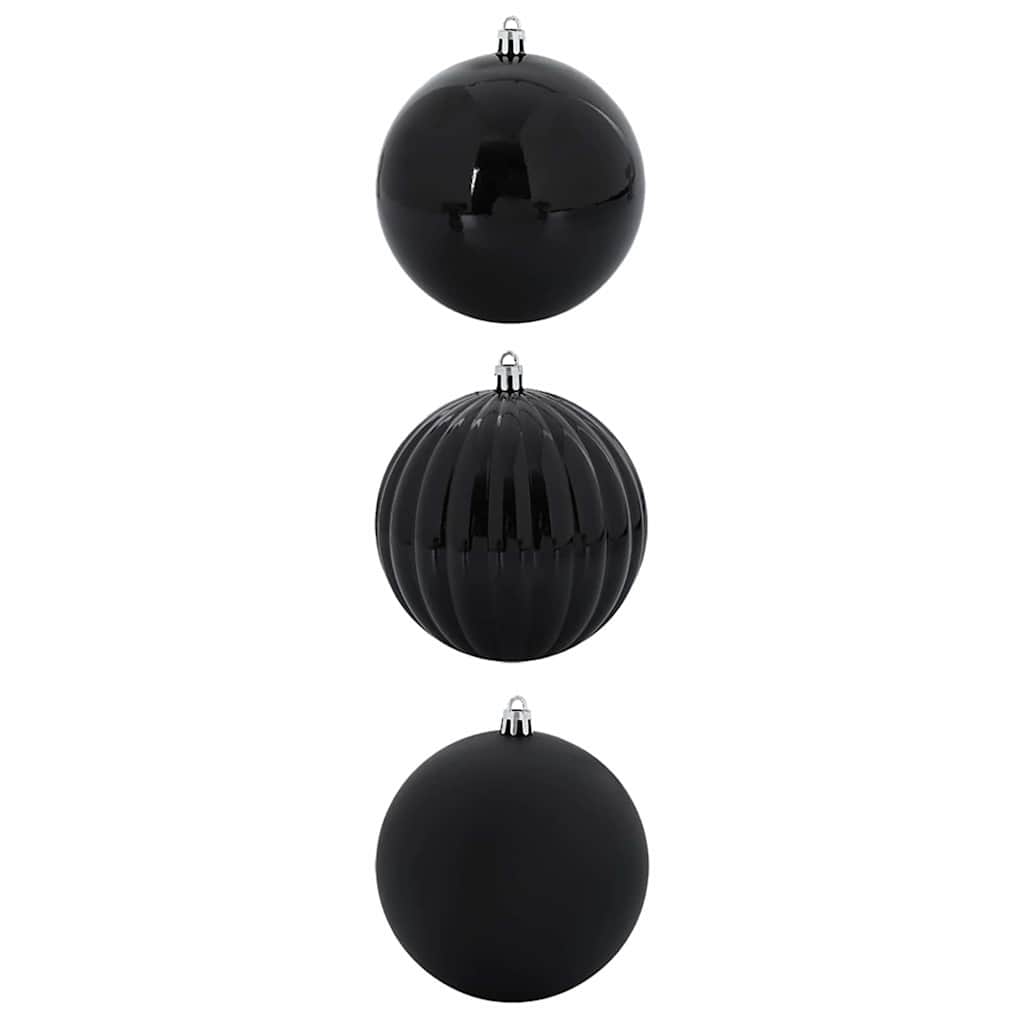 Julepynt Sæt XXL 3 pcs Sort Ø 25 cm Plastik LED'er
