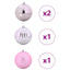Julepynt Set XXL 4 pcs Lyserød Ø 20 cm Plastik LED'er