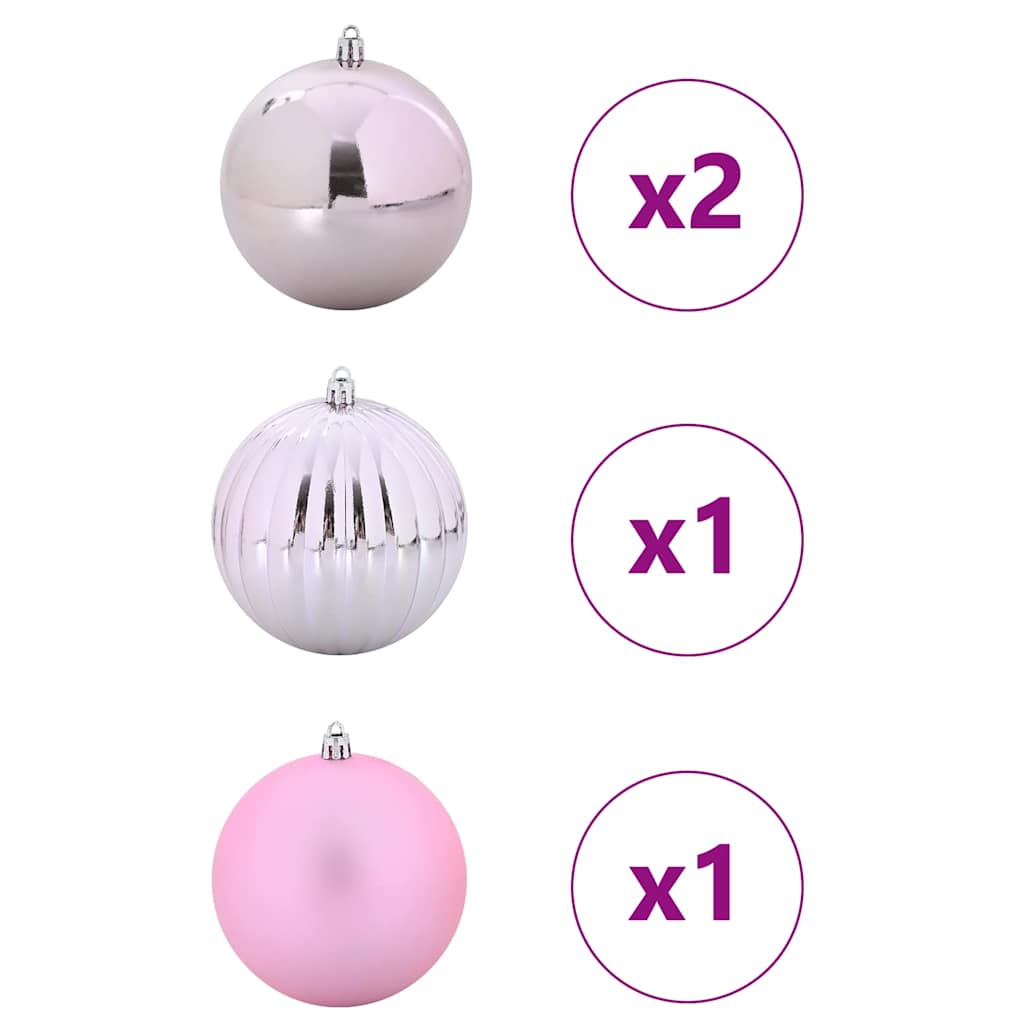 Julepynt Set XXL 4 pcs Lyserød Ø 20 cm Plastik LED'er