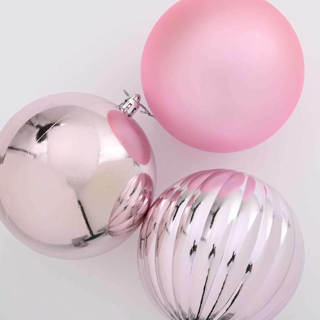 Julepynt Set XXL 3 pcs Lyserød Ø 25 cm Plastik LED'er