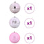 Julepynt Set XXL 3 pcs Lyserød Ø 25 cm Plastik LED'er