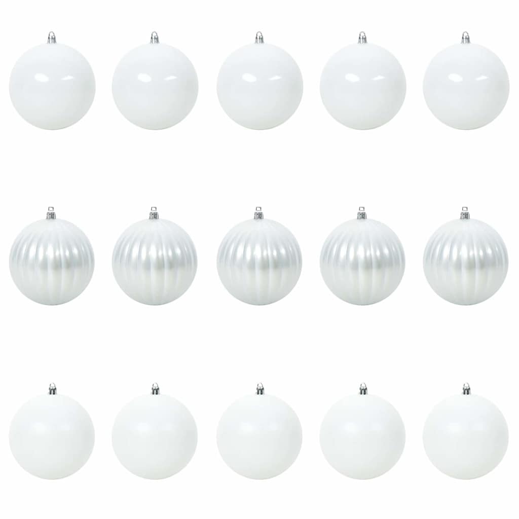 Juletræsbommelæt XL 15 pcs Hvid Ø 10 cm Plastik LED'er