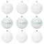 Julepynt Sæt XL 9 pcs Hvid Ø 15 cm Plastik LED'er