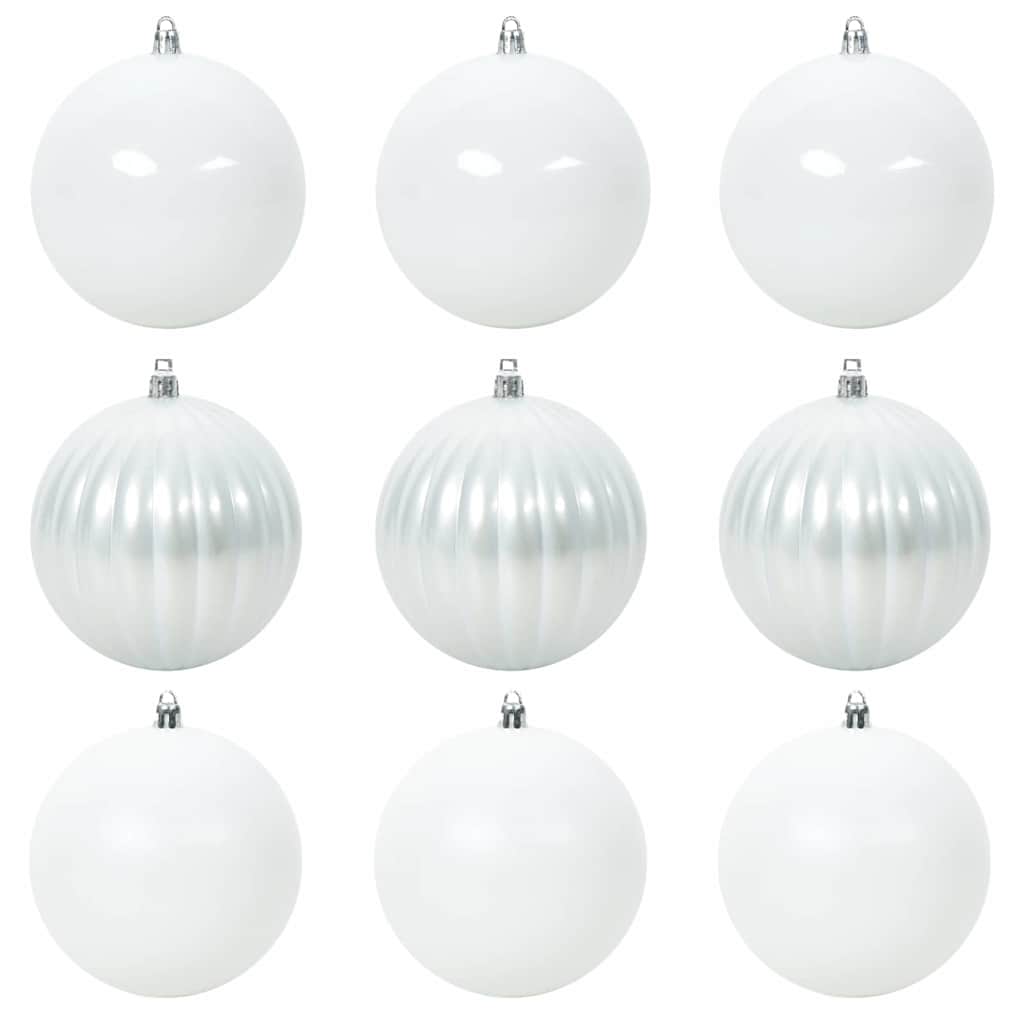 Julepynt Sæt XL 9 pcs Hvid Ø 15 cm Plastik LED'er