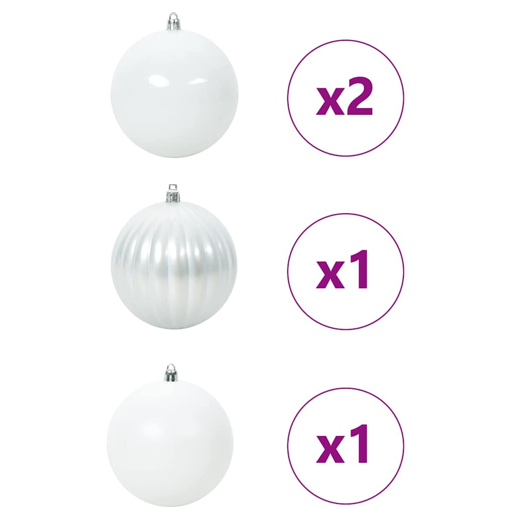 Julepynt Sæt XXL 4 pcs Hvid Ø 20 cm Plastik LED'er