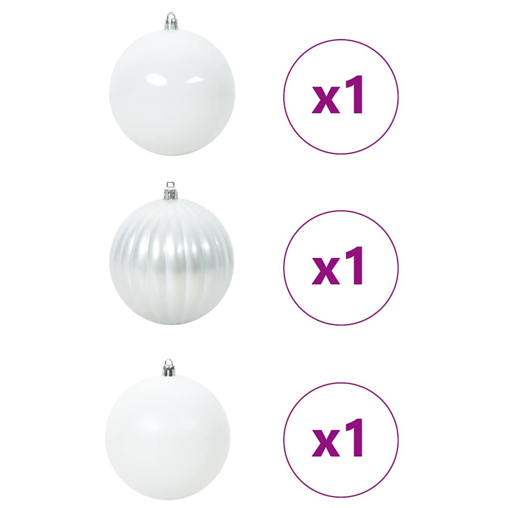 Julepynt Set XXL 3 pcs Hvid Ø 25 cm Plastik LED'er