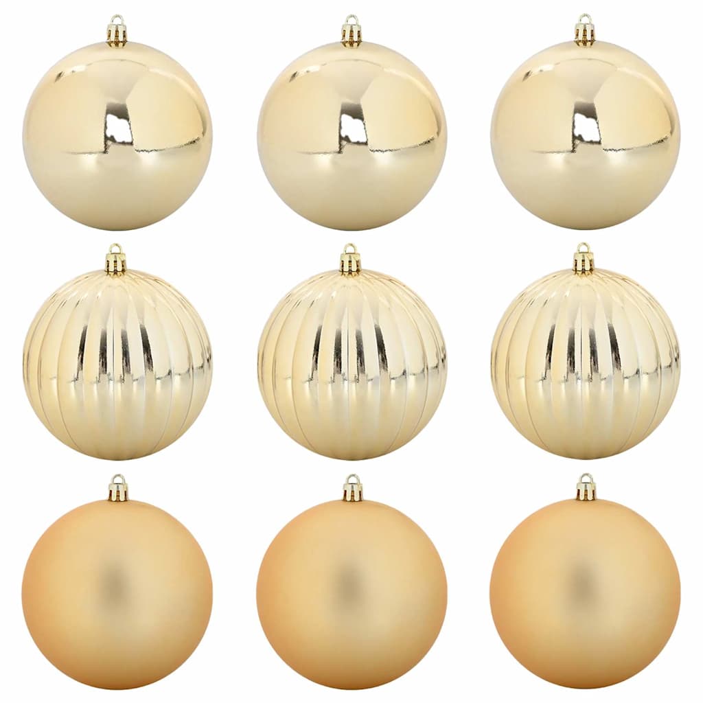 Julepynt Sæt XL 9 pcs Guld Ø 15 cm Plastik LED'er