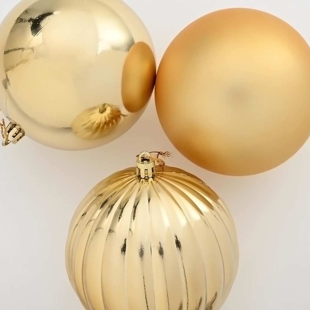 Julepynt Sæt XXL 4 pcs Guld Ø 20 cm Plastik LED'er
