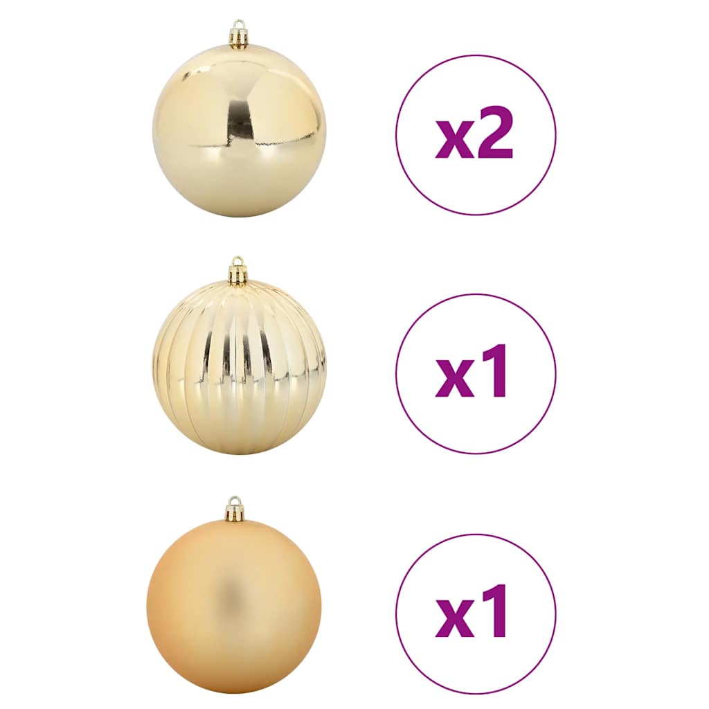 Julepynt Sæt XXL 4 pcs Guld Ø 20 cm Plastik LED'er