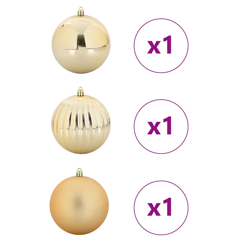 Julepynt Set XXL 3 pcs Guld Ø 25 cm Plastik LED'er