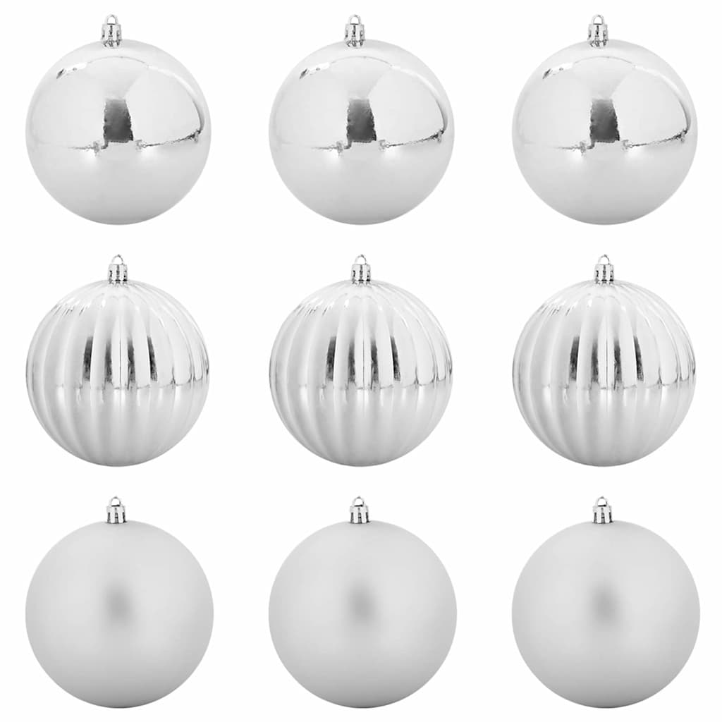 Julepynt Sæt XL 9 pcs Sølv Ø 15 cm Plastik LED'er