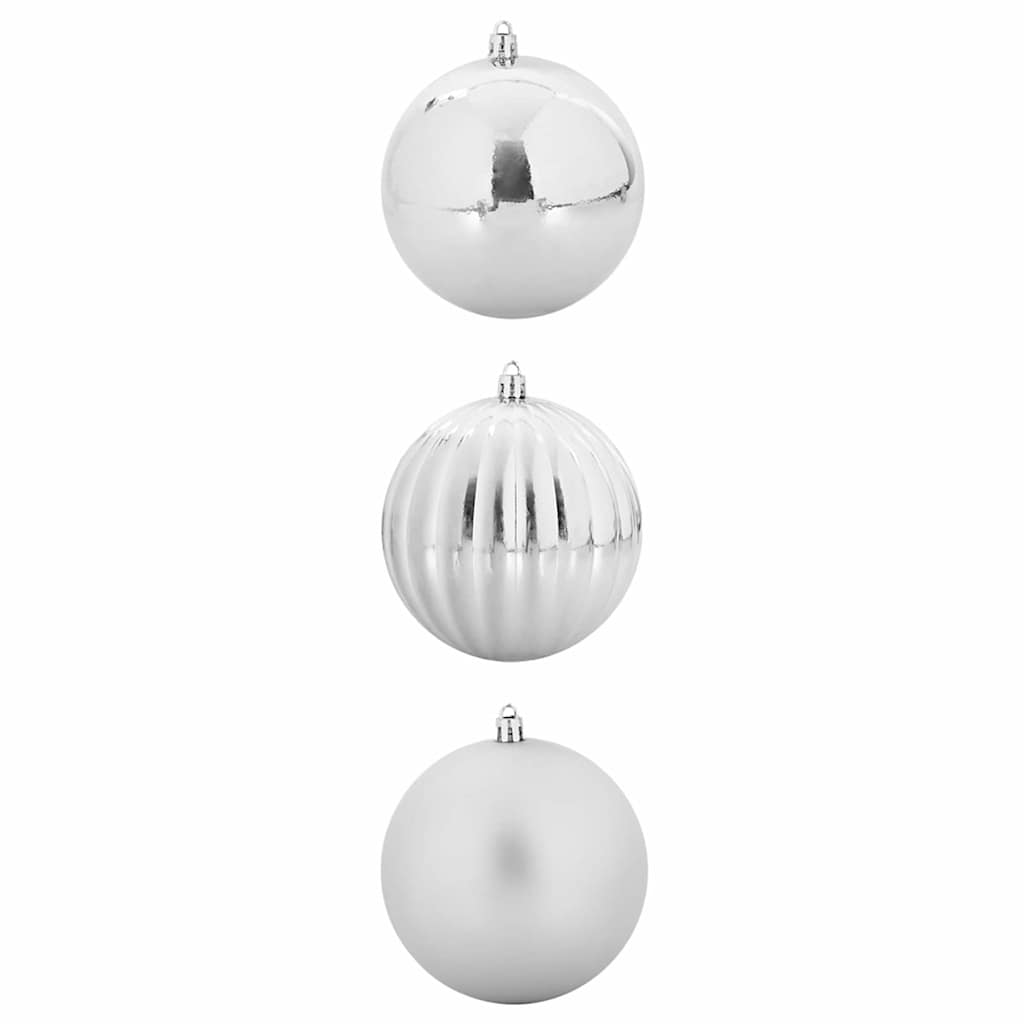 Julepynt Satz XXL 3 pcs Sølv Ø 25 cm Plastik LED'er