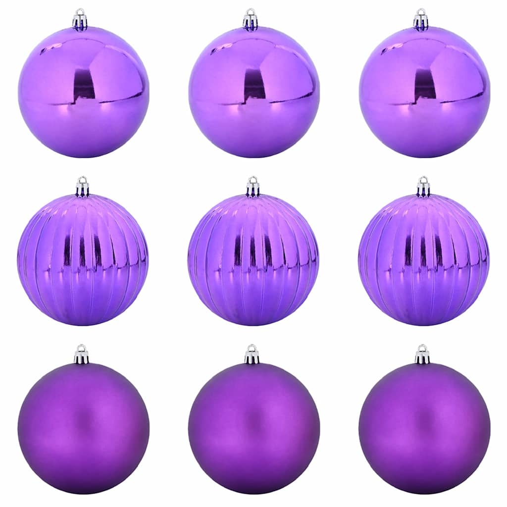 Julepynt Sæt XL 9 pcs Lilla Ø 15 cm Plastik LED'er