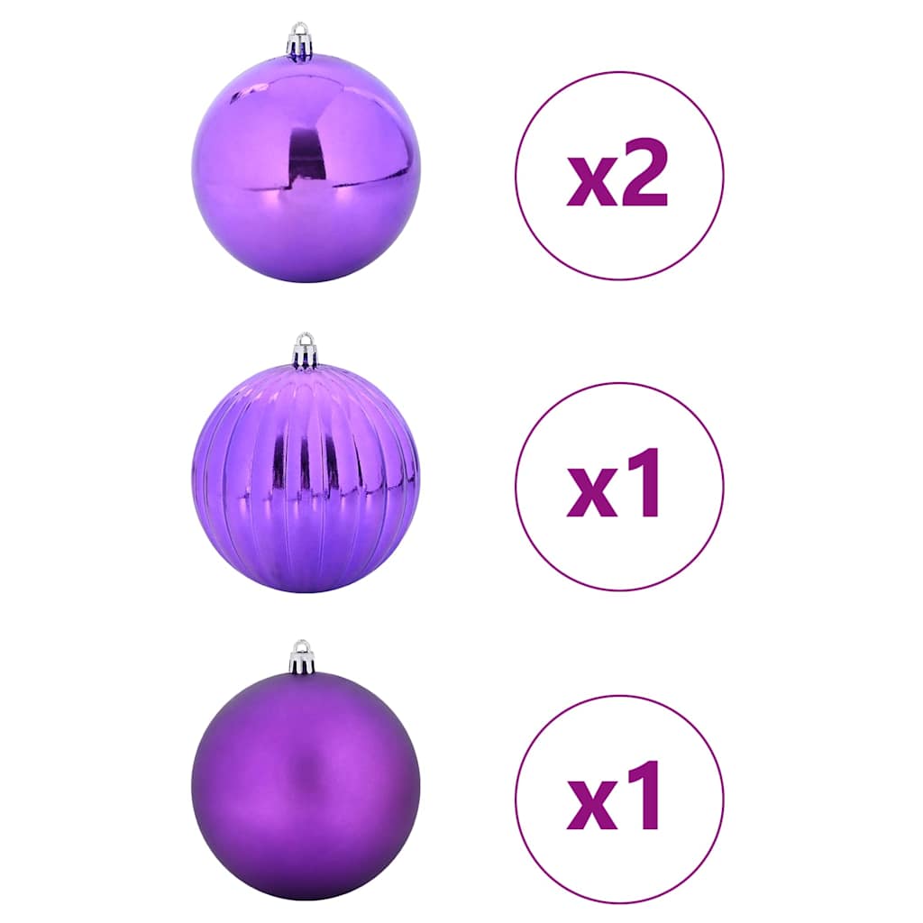 Julepynt Sæt XXL 4 pcs Lilla Ø 20 cm Plastik LED'er