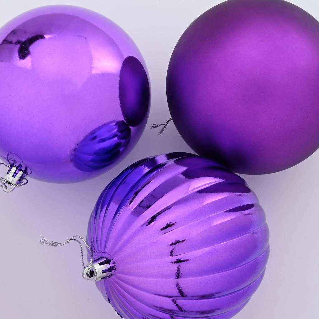 Julepynt Satz XXL 3 pcs Lilla Ø 25 cm Plastik LED'er