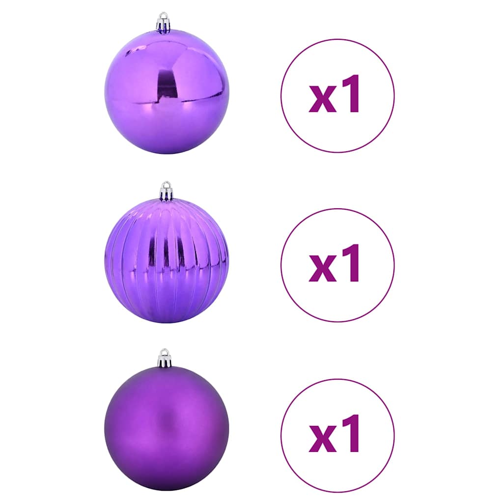 Julepynt Satz XXL 3 pcs Lilla Ø 25 cm Plastik LED'er