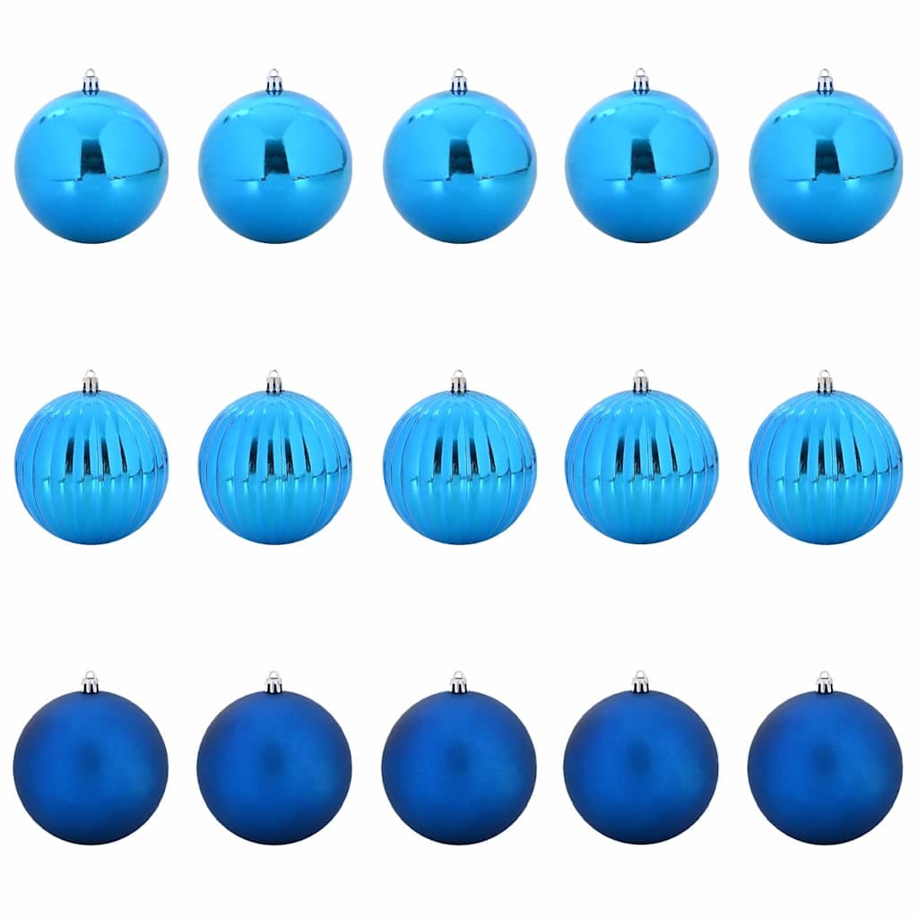 Juletræsbommelæt XL 15 pcs Blå Ø 10 cm Plastik LED'er