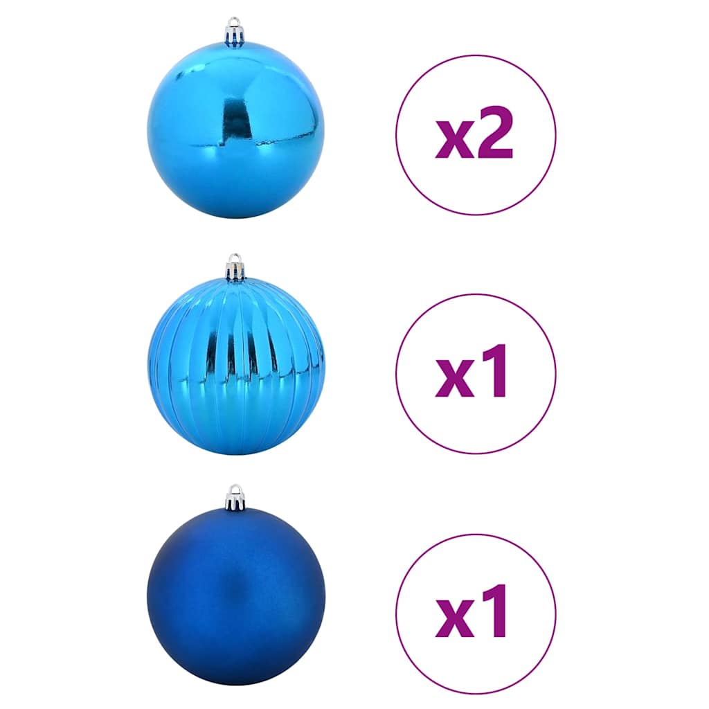 Julepynt Set XXL 4 pcs Blå Ø 20 cm Plastik LED'er