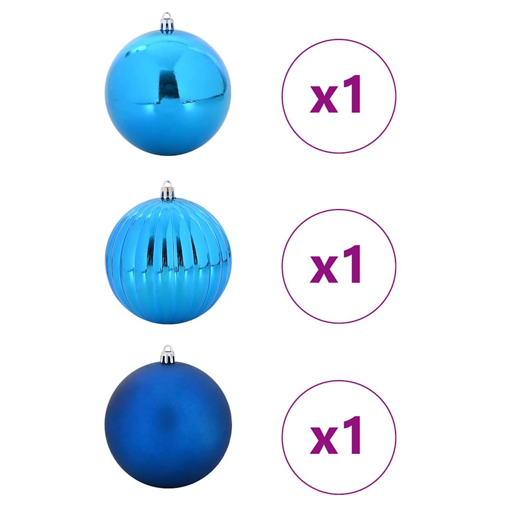 Julepynt Sæt XXL 3 pcs Blå Ø 25 cm Plastik LED'er