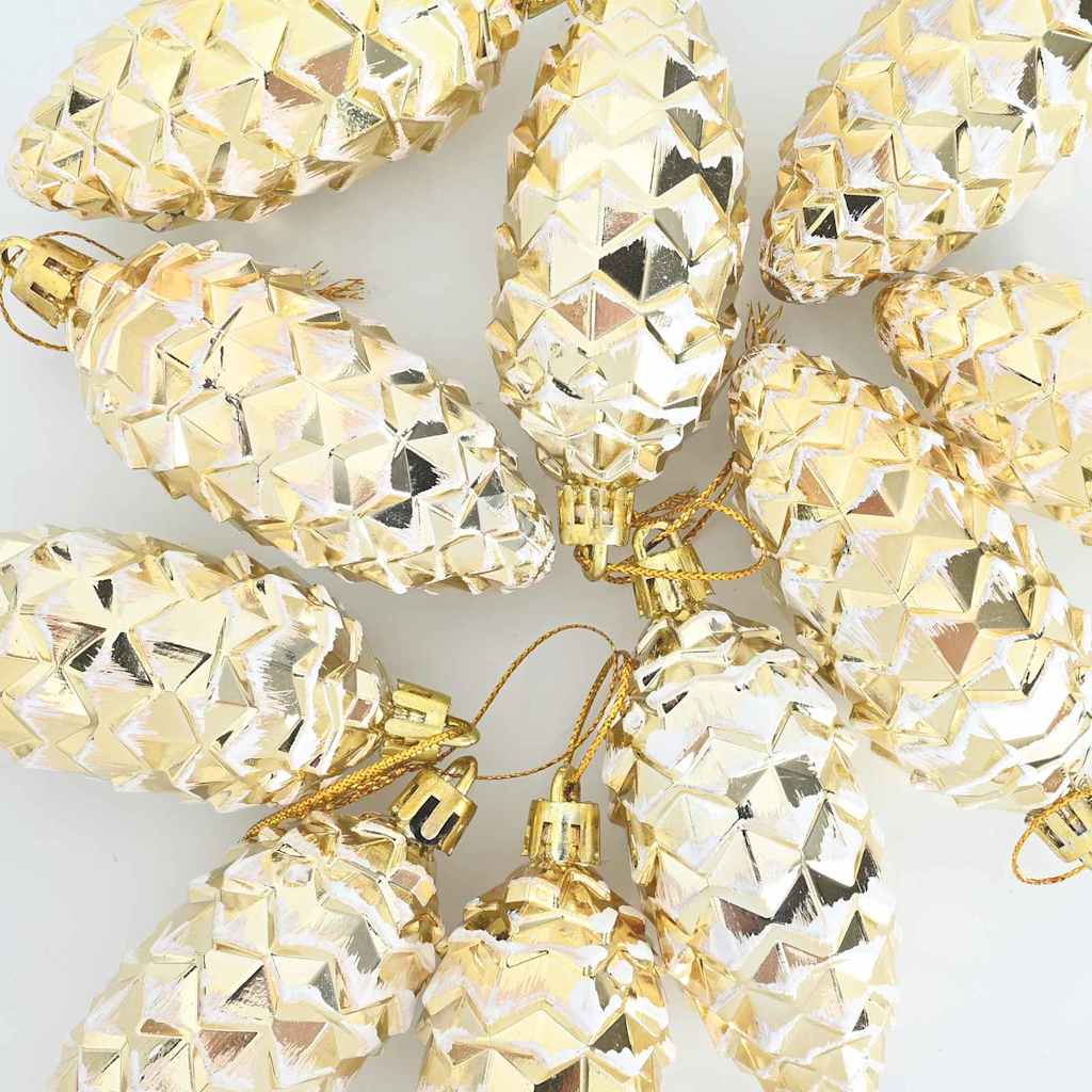 Julefyrrekoglebold 40 pcs Guld Plastik