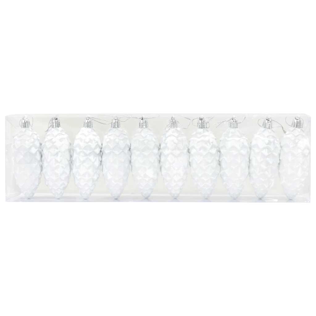 Julefyrrekoglebold 40 pcs Hvid Plastik