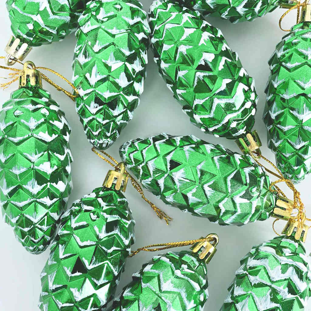 Julefyrrekoglebold 40 pcs Grøn Plastik