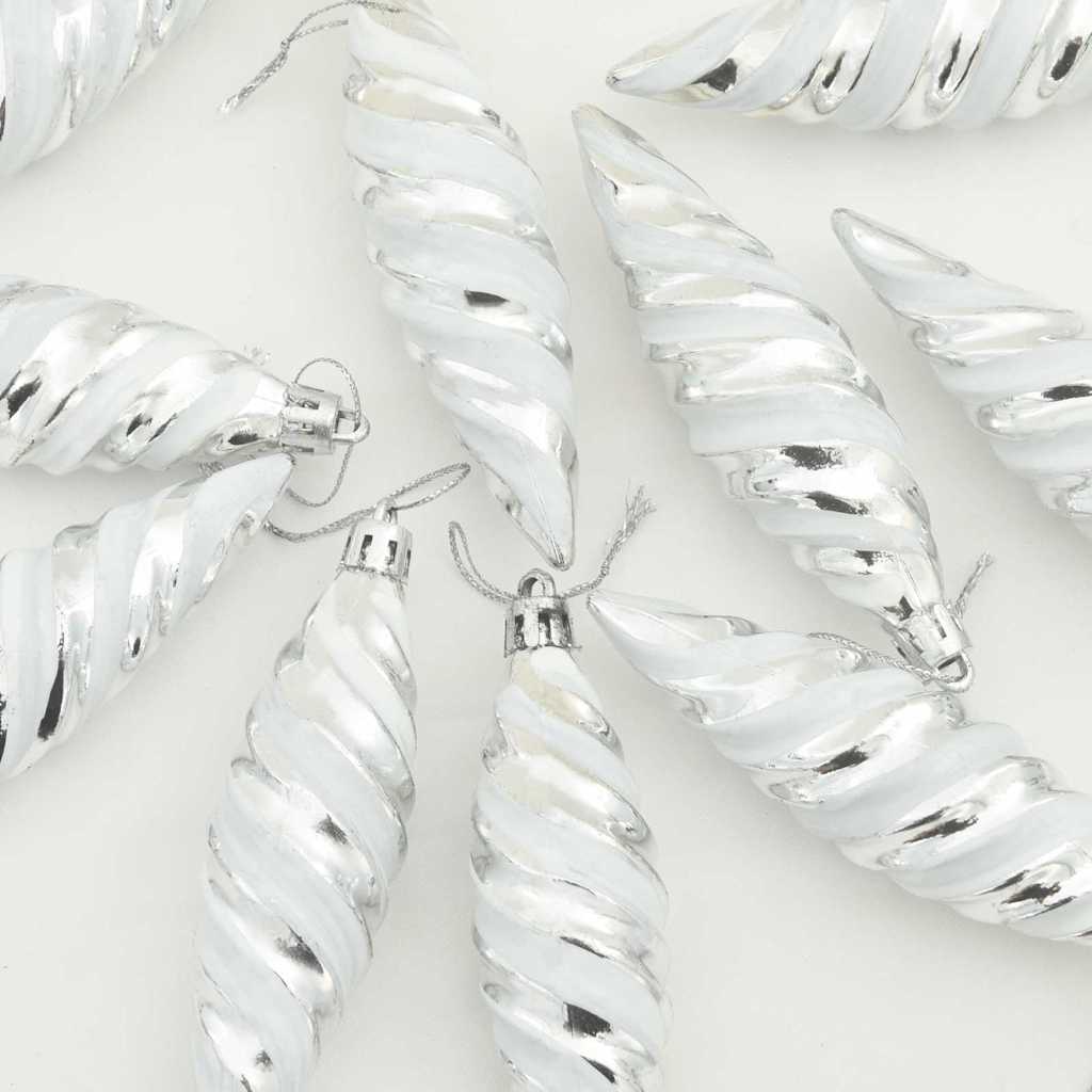 Jule Spiral Formet Kugle 40 pcs Sølv Plastik