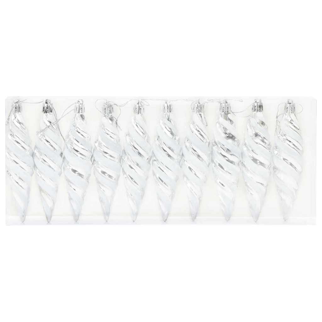 Jule Spiral Formet Kugle 40 pcs Sølv Plastik