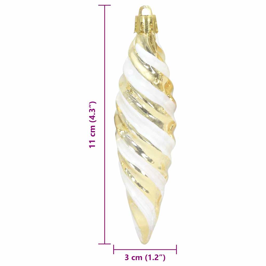 Jule Spiral Formet Kugle 40 pcs Guld Plastik