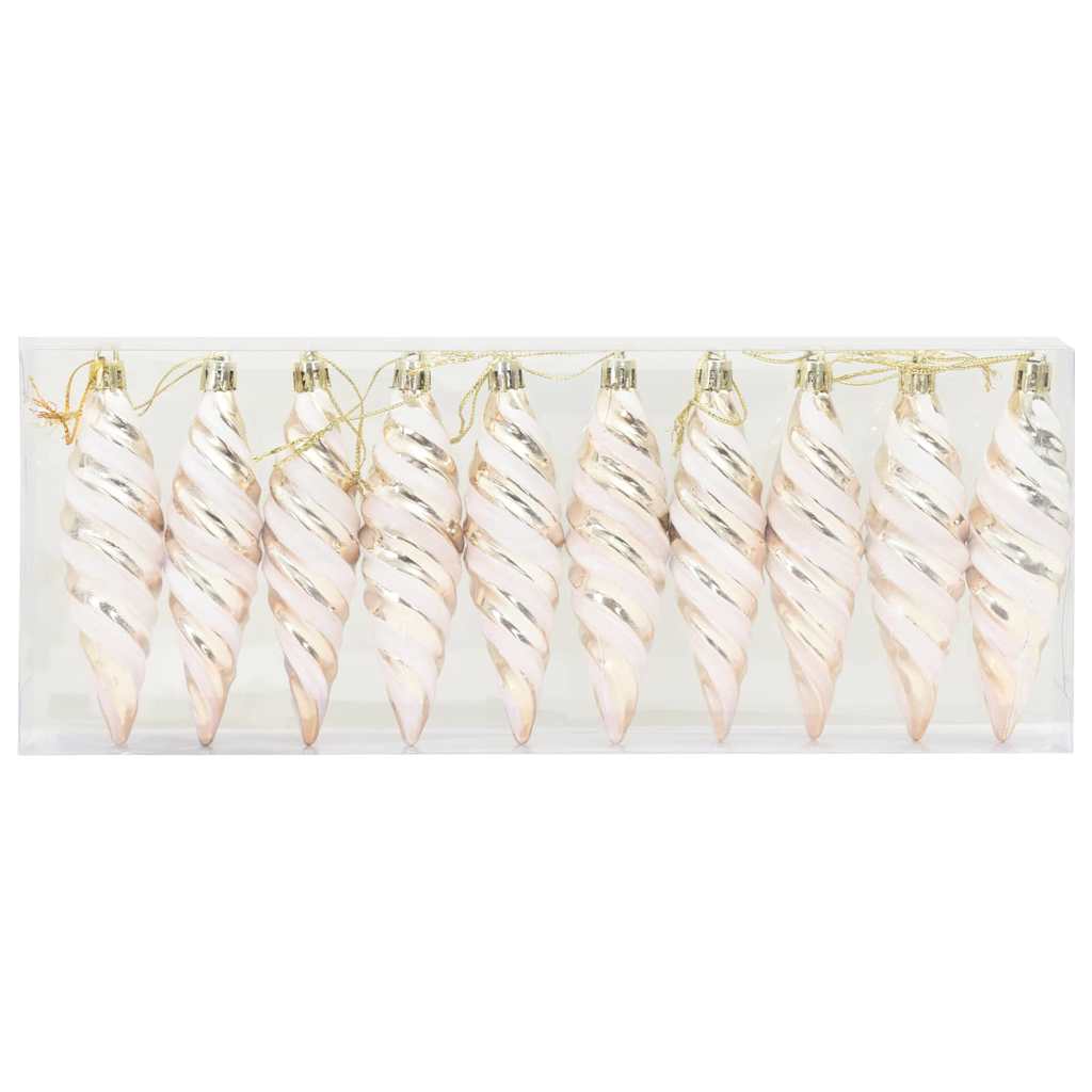 Jule Spiral Formet Kugle 40 pcs champagnefarvet Plastik