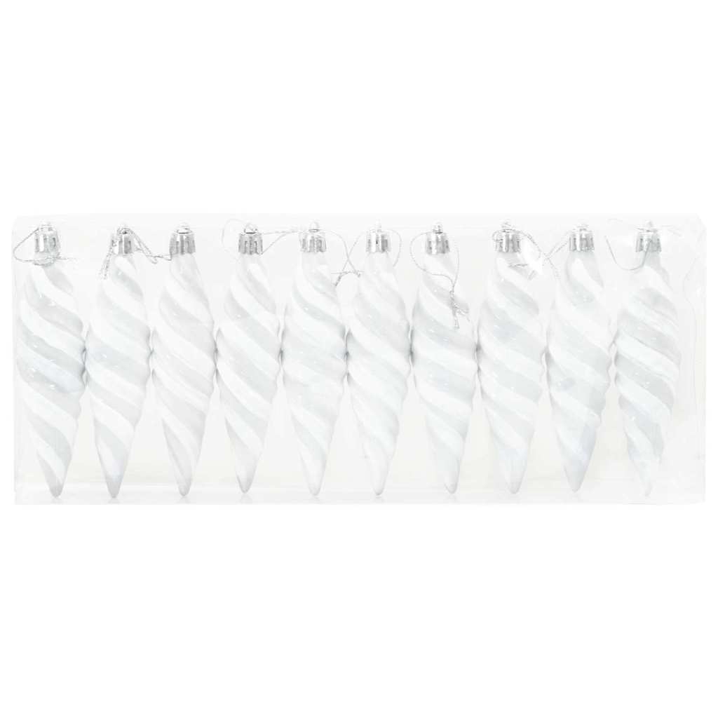 Jule Spiral Formet Kugle 40 pcs Hvid Plastik