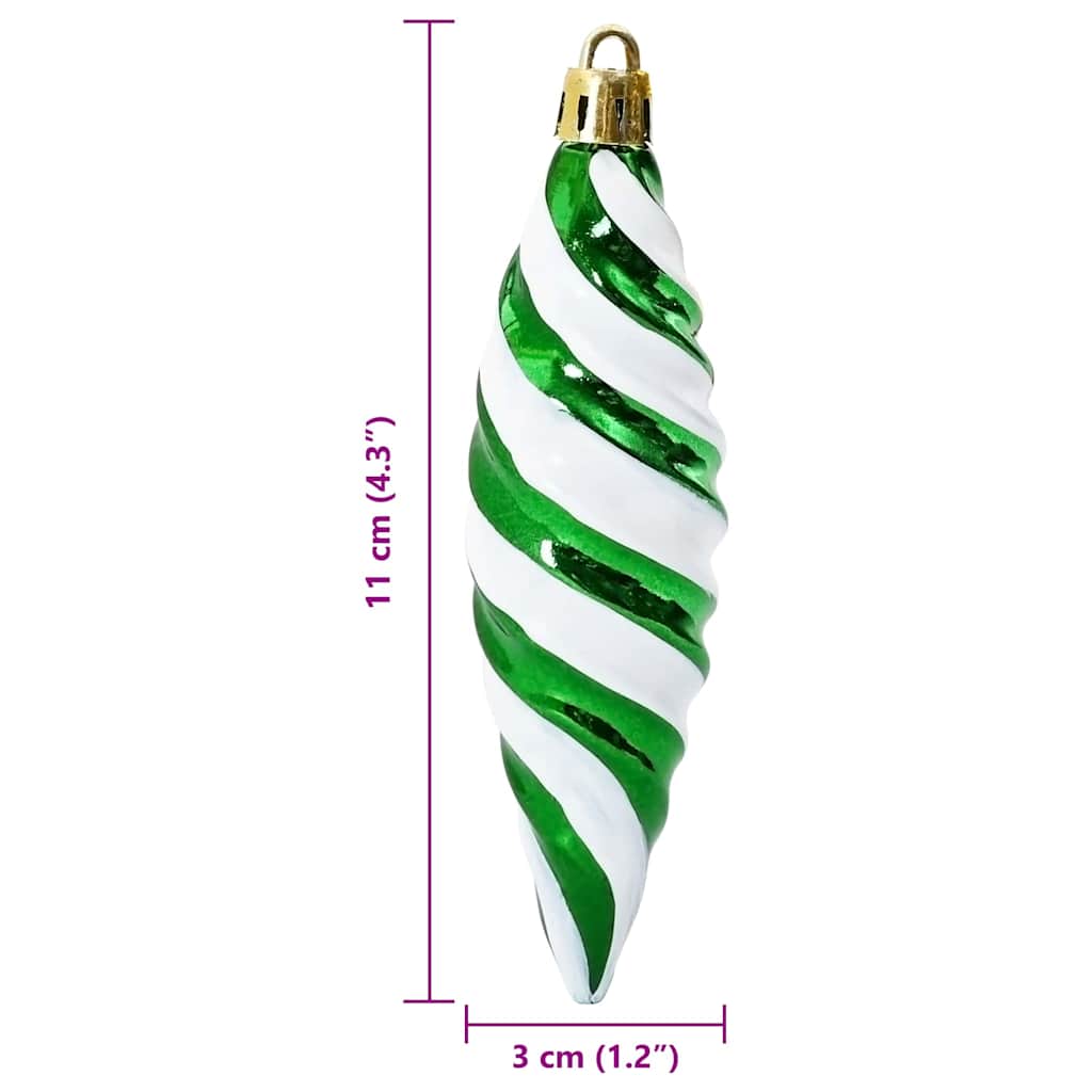 Jule Spiral Formet Kugle 40 pcs Grøn Plastik