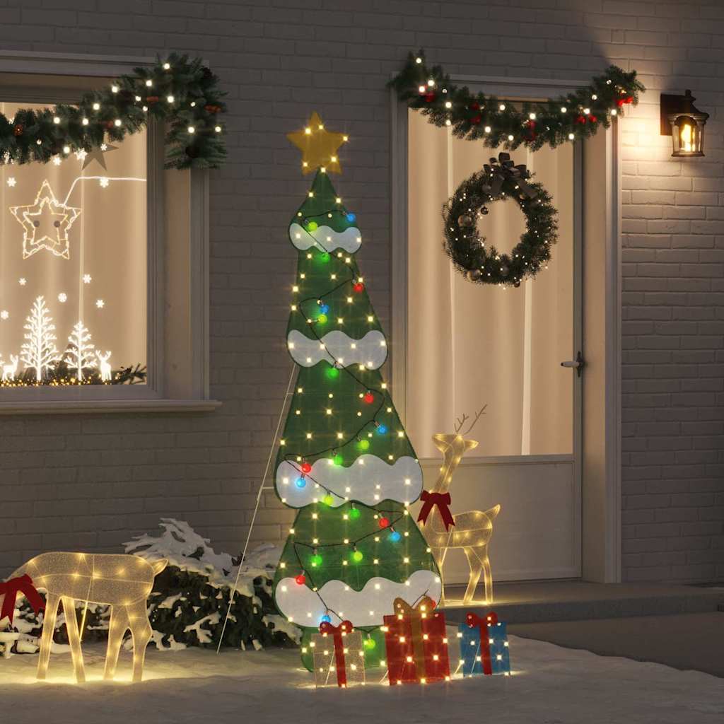 Belyst juletre med 3 gaveæsker 2D varm hvid Flerfarvet 210 cm