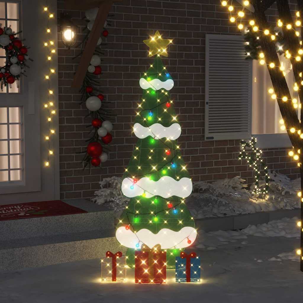 Belyst juletre med 3 gaveæsker 2D varm hvid Flerfarvet 210 cm