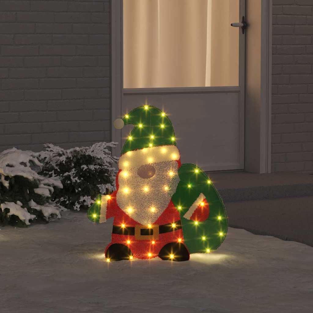 Belyst Julemand med 60 LED'er Varm hvid 70 x 62 cm Glitterstof