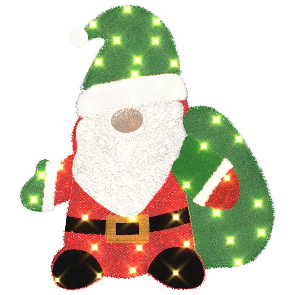 Belyst Julemand med 60 LED'er Varm hvid 70 x 62 cm Glitterstof
