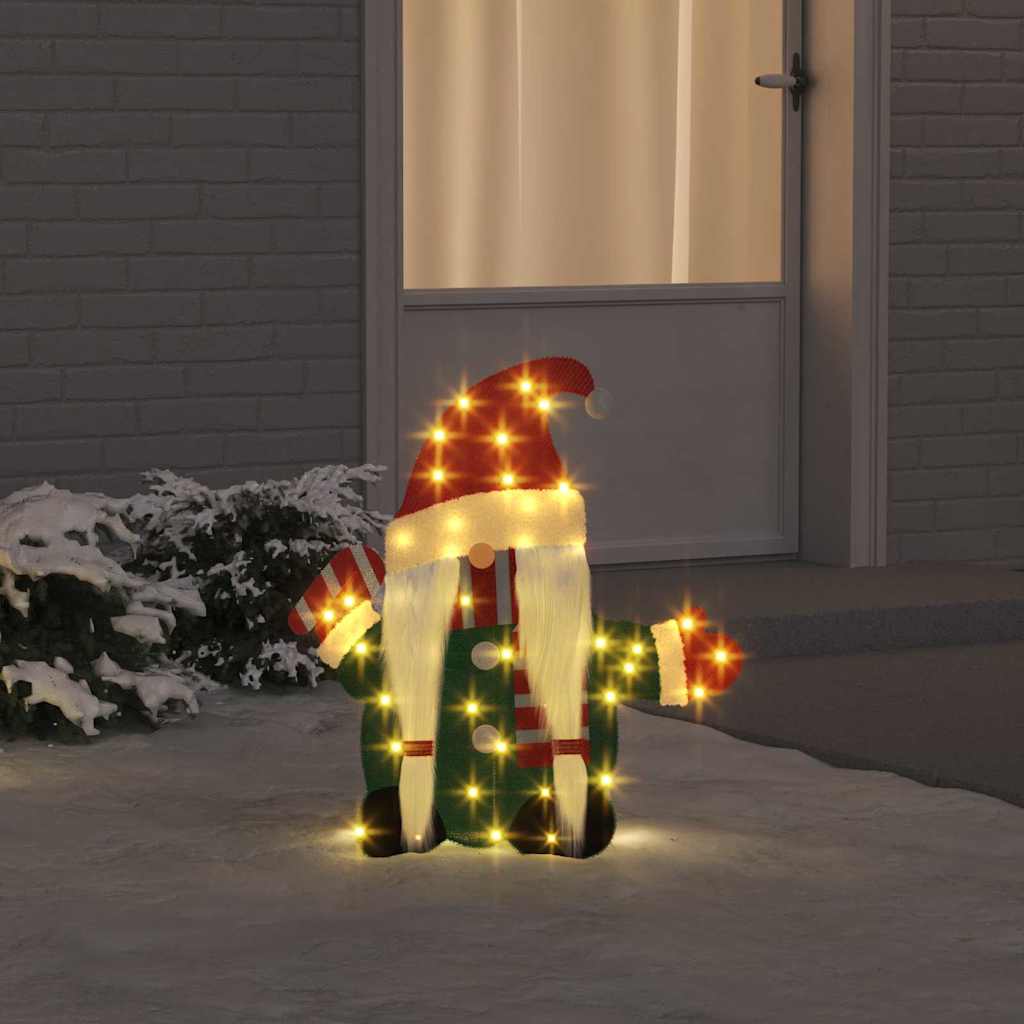 Belyst nisse med 60 LED - varm hvid, 71 × 64 cm i glitterstof