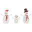 Belyst Snemand Familie 3 pcs Varm hvid Polyester