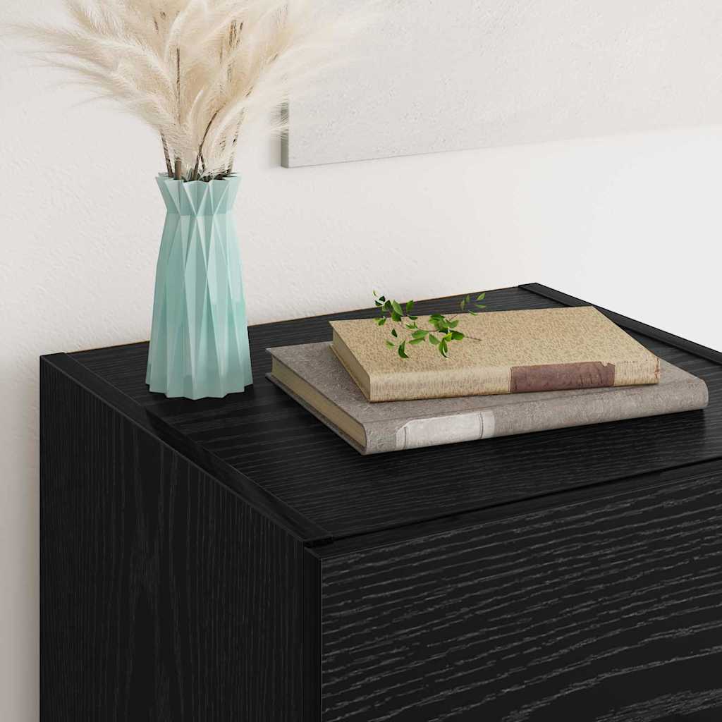 Sideboard med skuffe Sort eg 34,5 x 34 x 90 cm Konstrueret træ